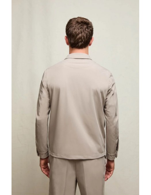 Jacheta LBM, Technical jersey overshirt in mineral sand beige - 6520632897