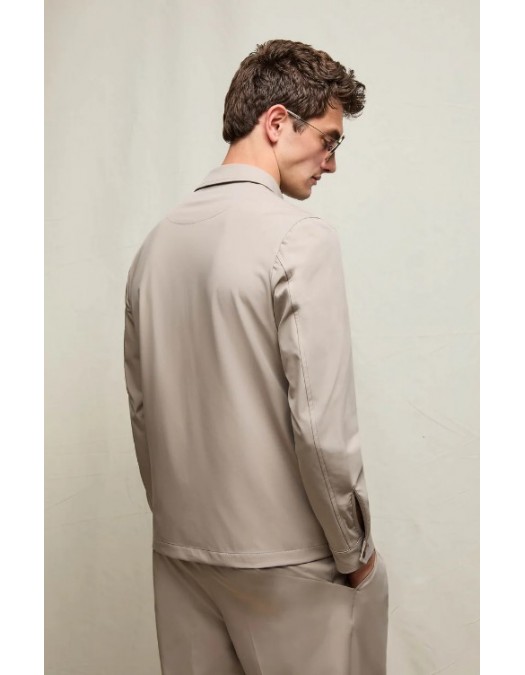 Jacheta LBM, Technical jersey overshirt in mineral sand beige - 6520632897