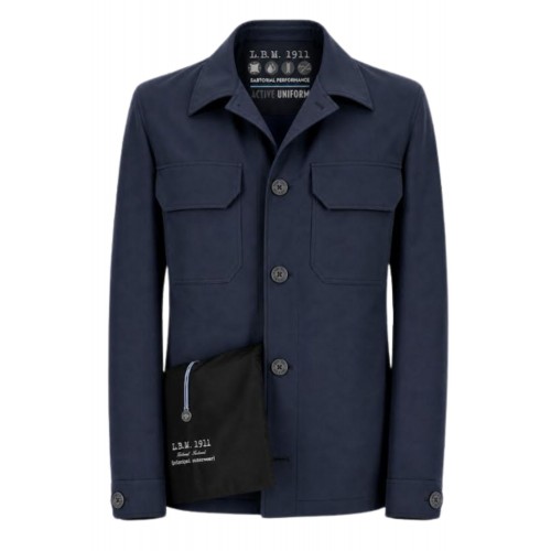 Jacheta LBM, Technical jersey overshirt in mineral sand bleu