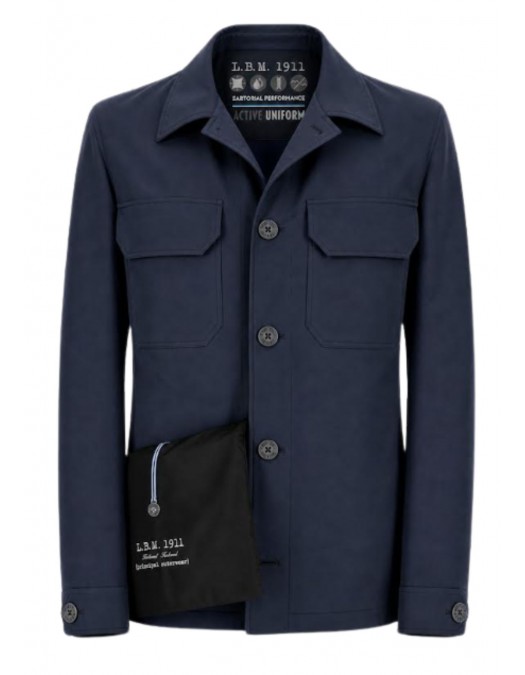 Jacheta LBM, Technical jersey overshirt in mineral sand bleu - 6520672897