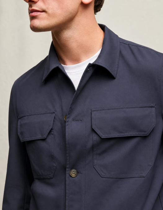 Jacheta LBM, Technical jersey overshirt in mineral sand bleu - 6520672897