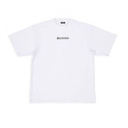 Tricou Balenciaga, Logo negru, Alb