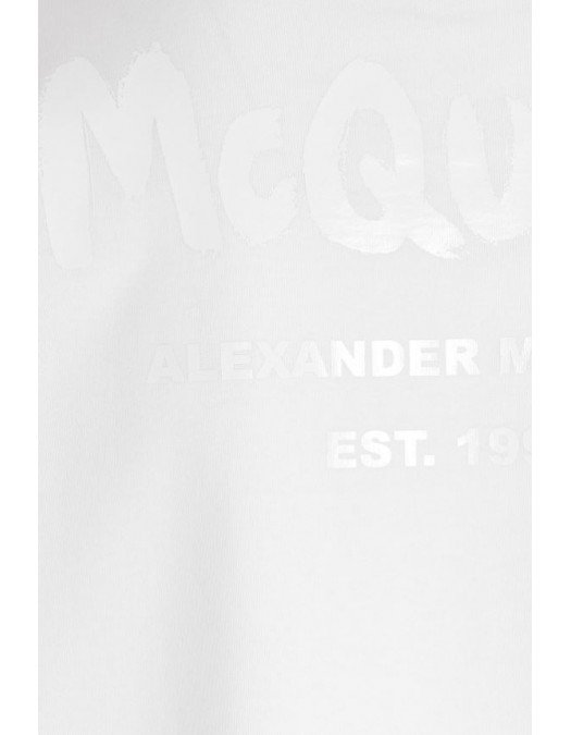 Tricou ALEXANDER MCQUEEN, Logo Print Monogram, White - 666626QTZ7B0900
