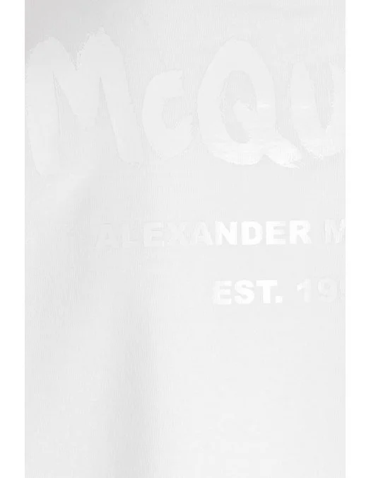 Tricou ALEXANDER MCQUEEN, Logo Print Monogram, White - 666626QTZ7B0900 Tricou ALEXANDER MCQUEEN, Logo Print Monogram, White - 666626QTZ7B0900