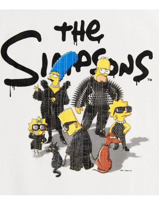Tricou BALENCIAGA, Print The Simpsons, Alb - 670943TLVG70901