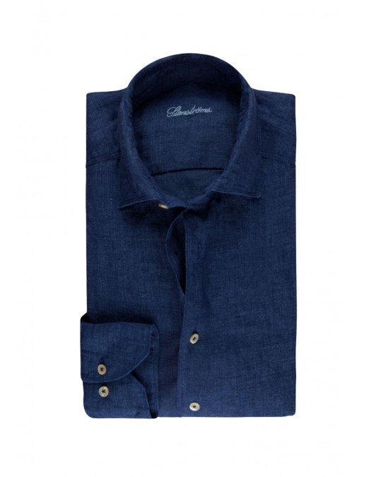 Camasa STENSTROMS, Dark blue Linen Shirt - 6747219170160