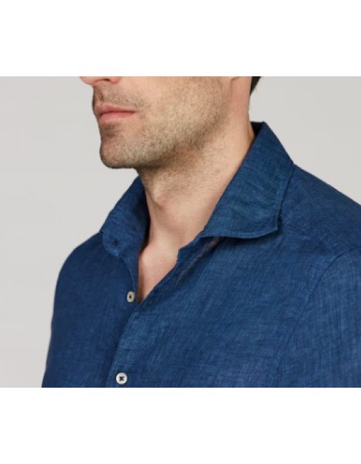 Camasa STENSTROMS, Dark blue Linen Shirt - 6747219170160