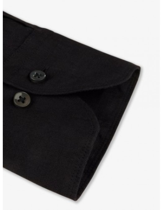 Camasa STENSTROMS, Black Linen Shirt - 6747219170600