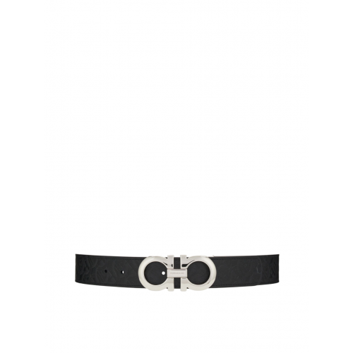 Curea SALVATORE FERRAGAMO, Reversible, Adjustable, Gancini, Black Curea SALVATORE FERRAGAMO, Reversible, Adjustable, Gancini, Black