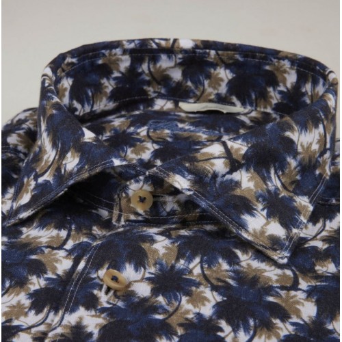 Camasa Stenstroms, Fitted Body, Palms All Over