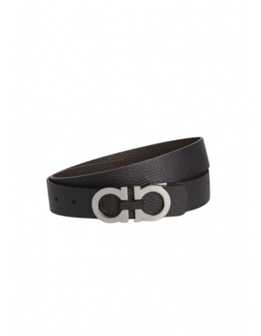 Curea SALVATORE FERRAGAMO, Reversible, Leather, Brown, Black - 678783476361