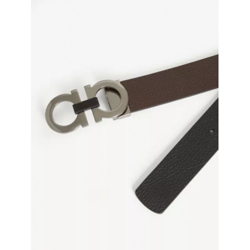 Curea SALVATORE FERRAGAMO, Reversible, Leather, Brown, Black  Curea SALVATORE FERRAGAMO, Reversible, Leather, Brown, Black