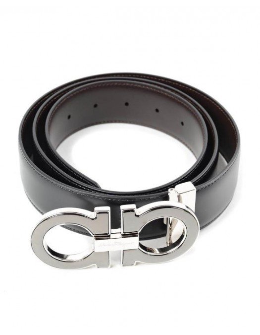 Curea SALVATORE FERRAGAMO, Reversible leather belt Black - 679494645904