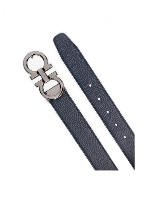 reiko ！Salvatore Ferragamo Curea SALVATORE FERRAGAMO, Reversible Buckle, Dark Blue