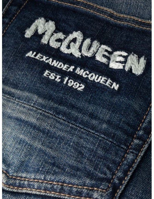 Jeans  ALEXANDER MCQUEEN, Graffiti denim jeans - 682084QSY154001