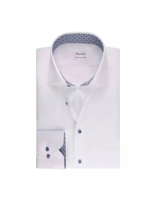 Camasa Stenstroms, Fitted Body, Contrast Collar, Blue - 6847510604000 Camasa Stenstroms, Fitted Body, Contrast Collar, Blue - 6847510604000