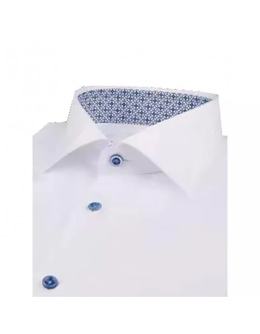 Camasa Stenstroms, Fitted Body, Contrast Collar, Blue - 6847510604000 Camasa Stenstroms, Fitted Body, Contrast Collar, Blue - 6847510604000