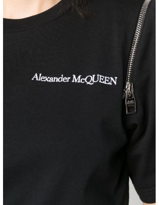 TRICOU ALEXANDER MCQUEEN , Logo ZIP, Black - 686806QLAA61000