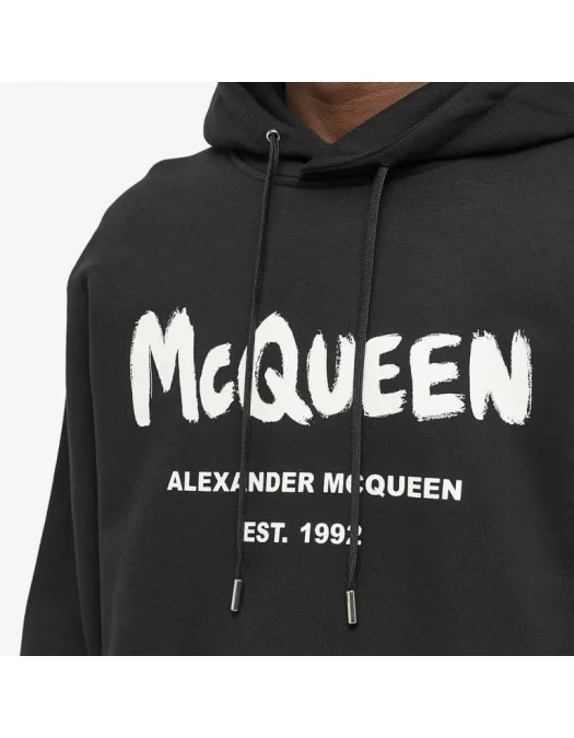 Hanorac ALEXANDER MCQUEEN, Grafitti Logo, Black - 688715QTZ810901