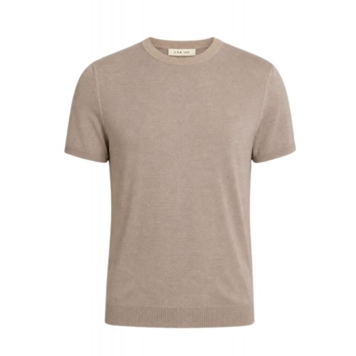 Tricou LBM, Maglia manica corta in lino e cotone brown