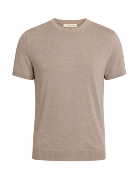 Tricou LBM, Maglia manica corta in lino e cotone brown - 6901626400