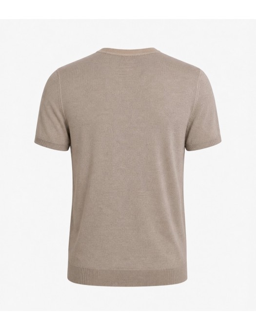 Tricou LBM, Maglia manica corta in lino e cotone brown - 6901626400