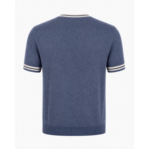 Tricou LBM, Maglia manica corta in lino e cotone blue