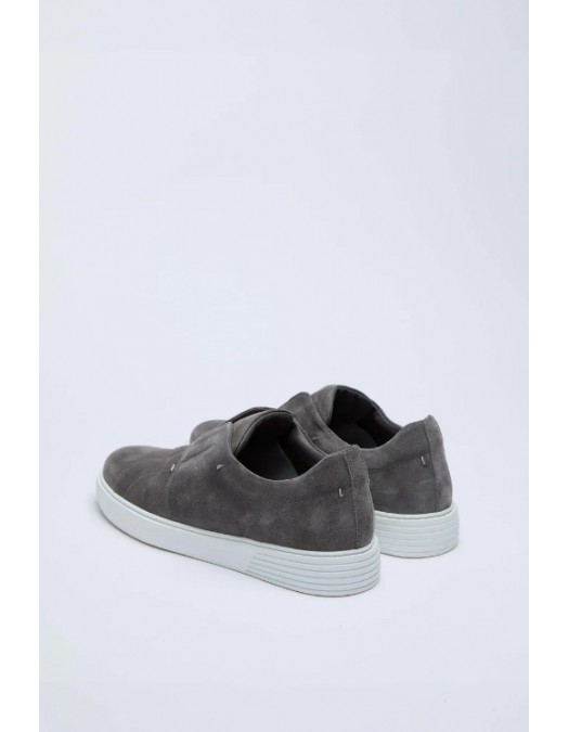 Sneakers LBM, Suede slip-on sneakers in smoky gray - 6907226850