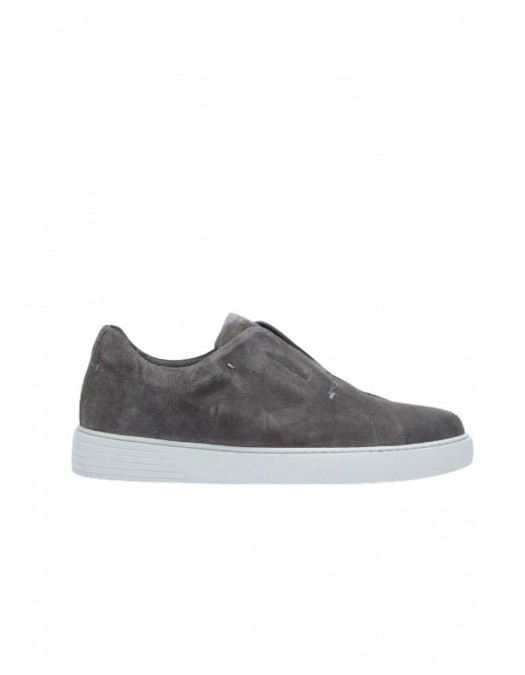 Sneakers LBM, Suede slip-on sneakers in smoky gray - 6907226850