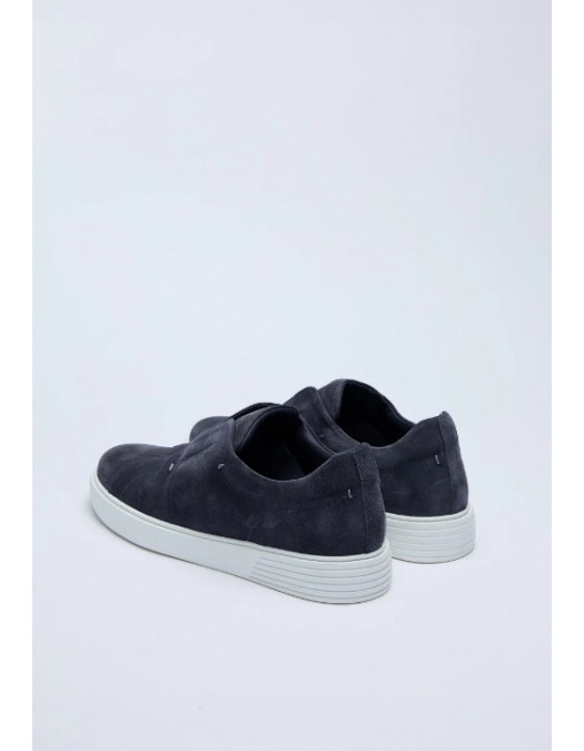 SNEAKERS LBM, Midnight blue suede slip-on trainers - 6907276850