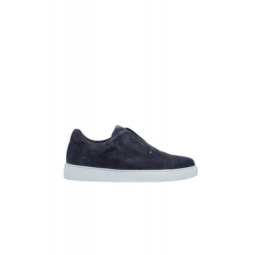 SNEAKERS LBM, Midnight blue suede slip-on trainers