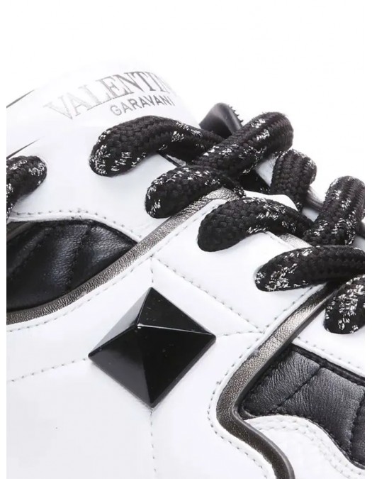 Sneakers VALENTINO, One Stud XL Sneakers, Panda Design, White - 6Y2S0G37WRI6S0