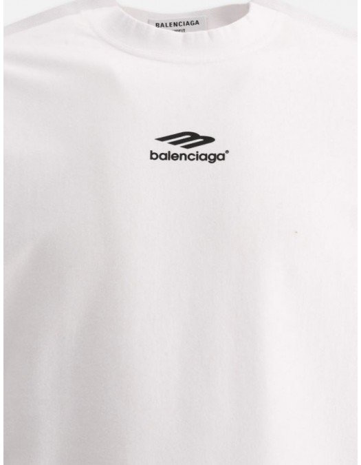 Tricou BALENCIAGA, 3B Sports Icon, Oversized White - 704032TMVJ70978