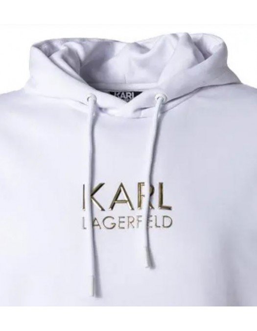 Hanorac Karl Lagerfeld, Imprimeu Frontal Gold, Alb - 70501251291010