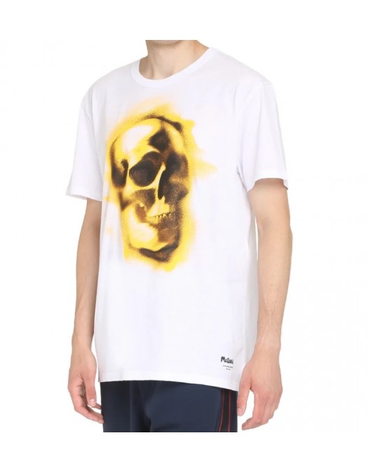 Tricou  ALEXANDER MCQUEEN, Golden Skull, Alb - 710938QTZ330900
