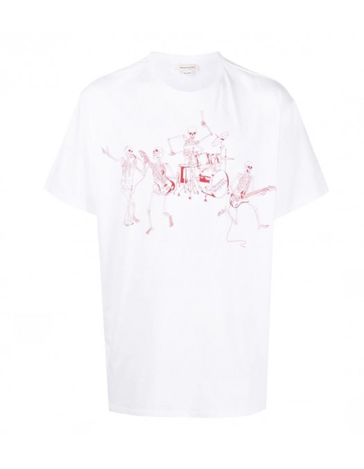Tricou Alexander Mcqueen, White and Red - 727309QUZ250900