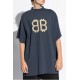 Tricou Balenciaga, Logo Insert BB, Oversized, Grey - 739028TOVU64108