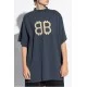 Tricou Balenciaga, Logo Insert BB, Oversized, Blue - 739028TOVU64108