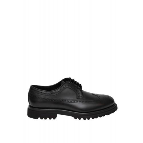 Pantofi FRANCESCHETTI, Brogue Style, Sturdy Sole Detail, Black Pantofi FRANCESCHETTI, Brogue Style, Sturdy Sole Detail, Black