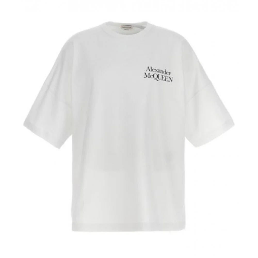 Tricou ALEXANDER MCQUEEN, Print Brand, Alb - 750655QVZ060900