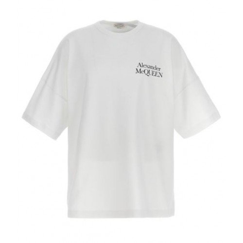 Tricou ALEXANDER MCQUEEN, Print Brand, Alb