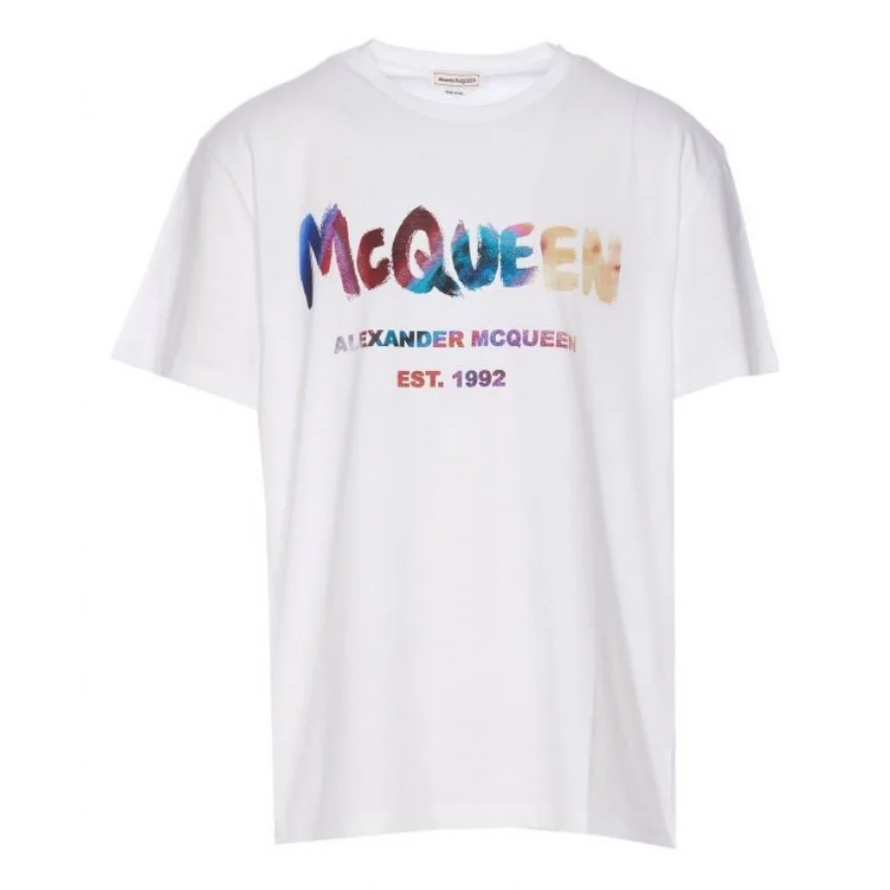 Tricou ALEXANDER MCQUEEN, Logo Multicolor, Alb - 750667QVZ140900