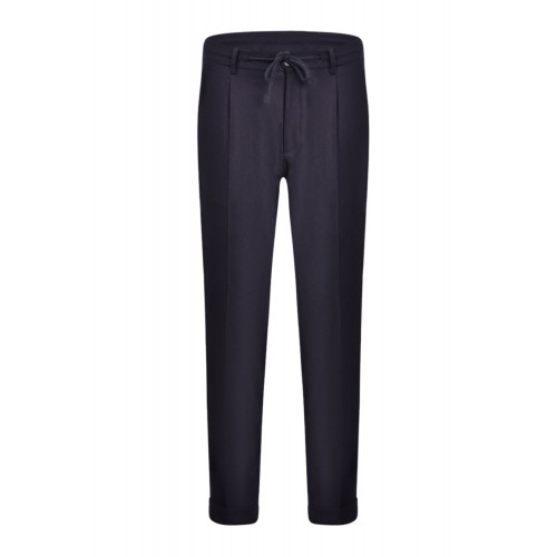 Pantaloni GRAN SASSO, Cu snur in talie, Bleumarin Pantaloni GRAN SASSO, Cu snur in talie, Bleumarin