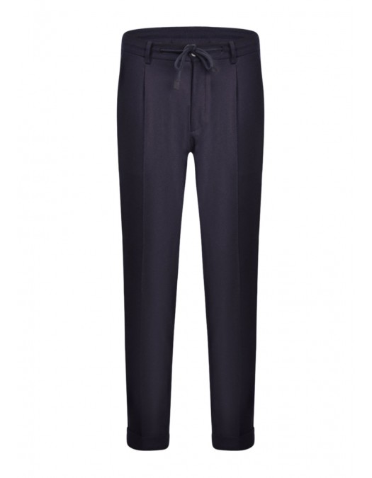 Pantaloni GRAN SASSO, Cu snur in talie, Bleumarin - 7611551306598