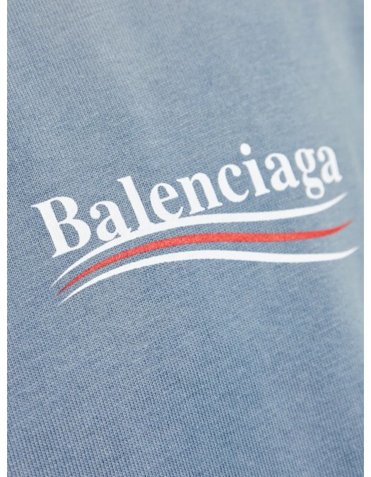 Tricou BALENCIAGA, White Logo Print, Blue - 764235TIV529798