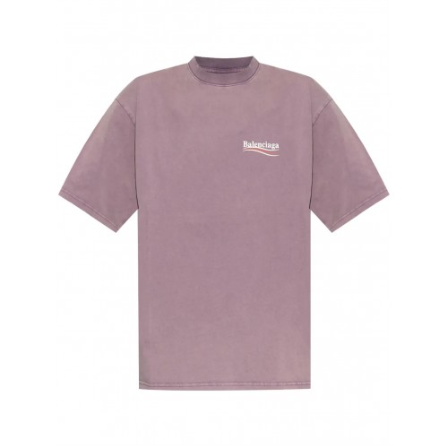 Tricou BALENCIAGA, White Logo Print, Purple Tricou BALENCIAGA, White Logo Print, Purple