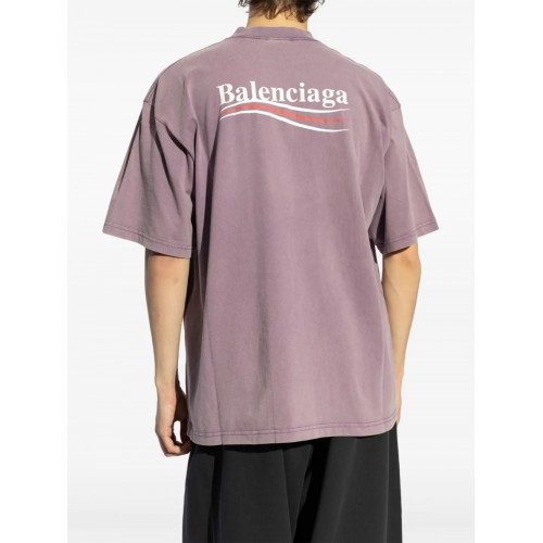 Tricou BALENCIAGA, White Logo Print, Purple Tricou BALENCIAGA, White Logo Print, Purple