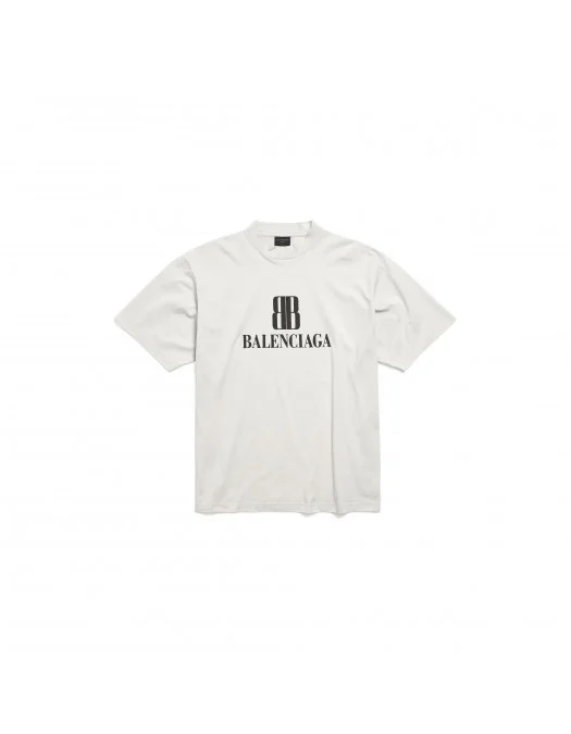Tricou BALENCIAGA, Nano Bb, Medium Fit, Dirty White - 764235TSVU49012 Tricou BALENCIAGA, Nano Bb, Medium Fit, Dirty White - 764235TSVU49012