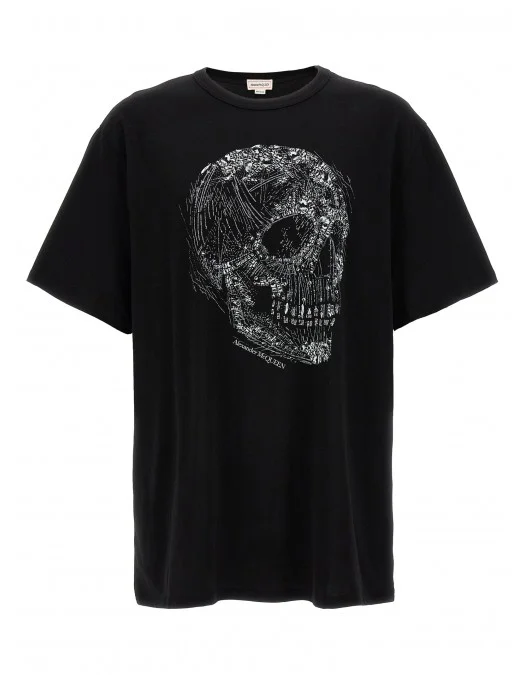 TRICOU ALEXANDER MCQUEEN , Skull Print, Negru