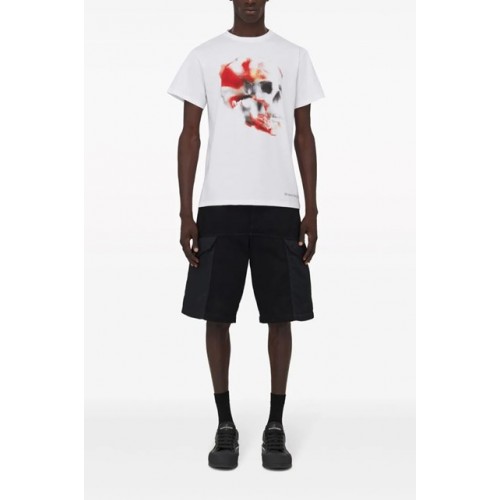 TRICOU ALEXANDER MCQUEEN , Skull Print, Alb TRICOU ALEXANDER MCQUEEN , Skull Print, Alb